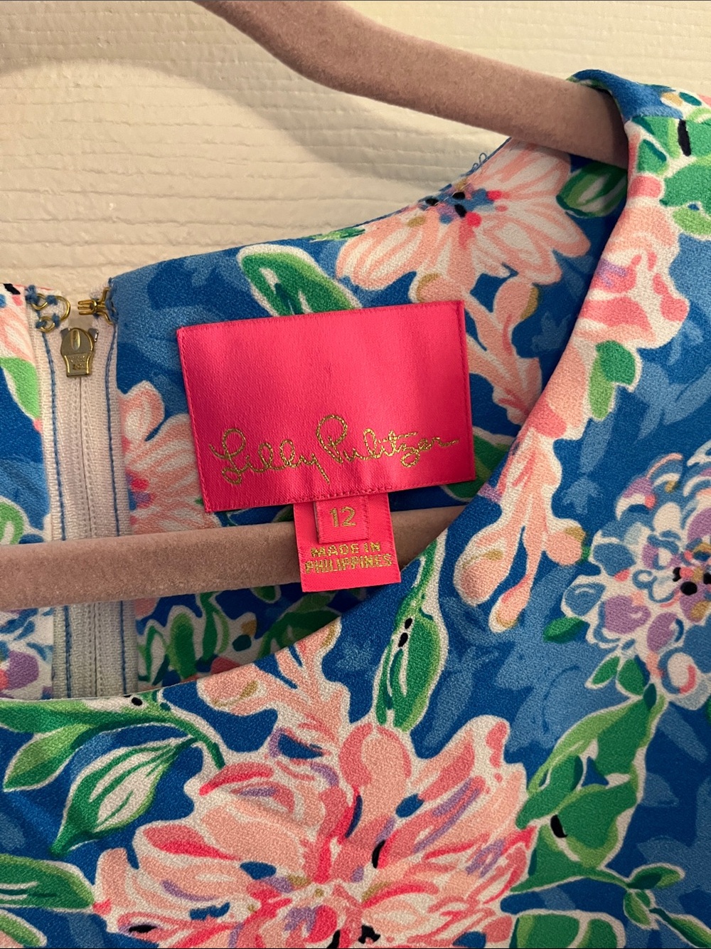 Lilly Pulitzer Blue Floral Puff-Sleeve dress - Picture 2 of 3